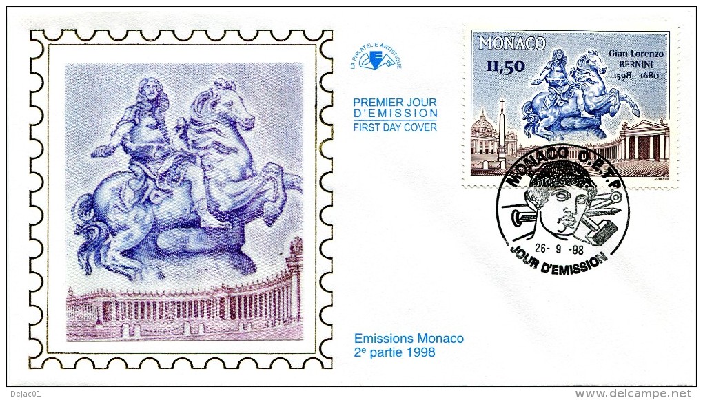 Monaco - Yvert 2175 - Gian Lorenzo Bernini - R 2588 - FDC