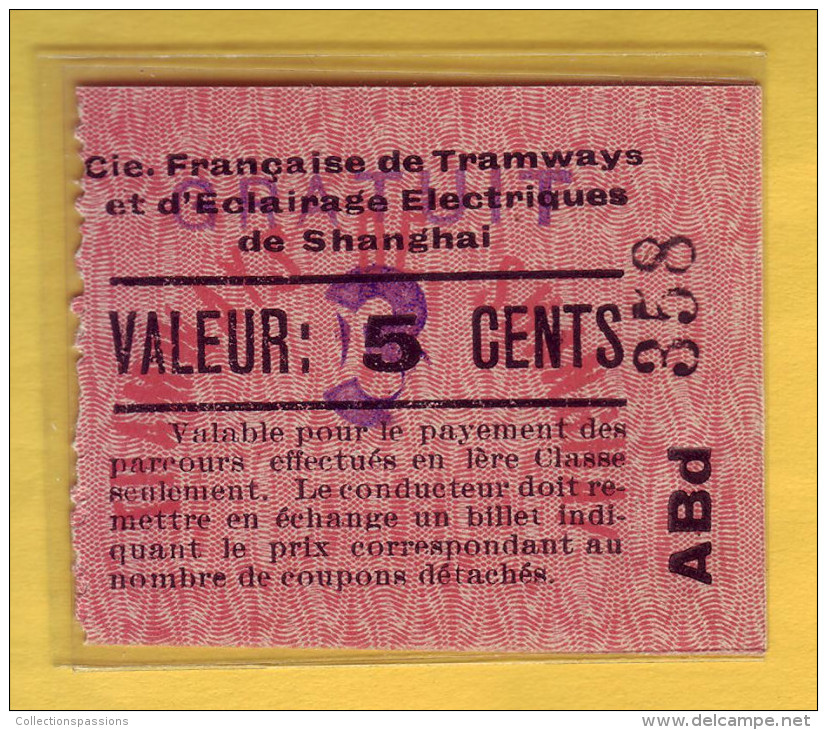 - Banque De L'Indochine - Chine. Emission De Nécessité 3 Cents Surchargé Sur Le 5 Cents - RARE - - Indocina