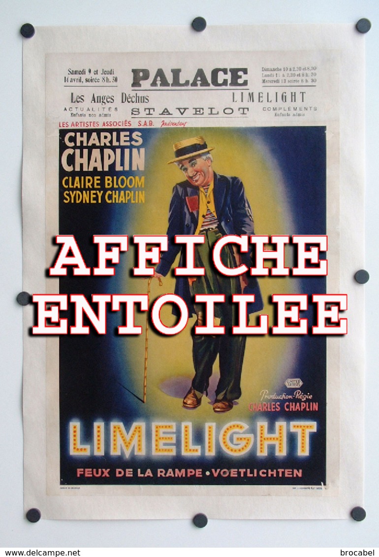 - Feux De La Rampes (Les) - Voetlichten -Limelicht - Chaplin - Affiche Belge De Cinéma Entoilée - Affiches