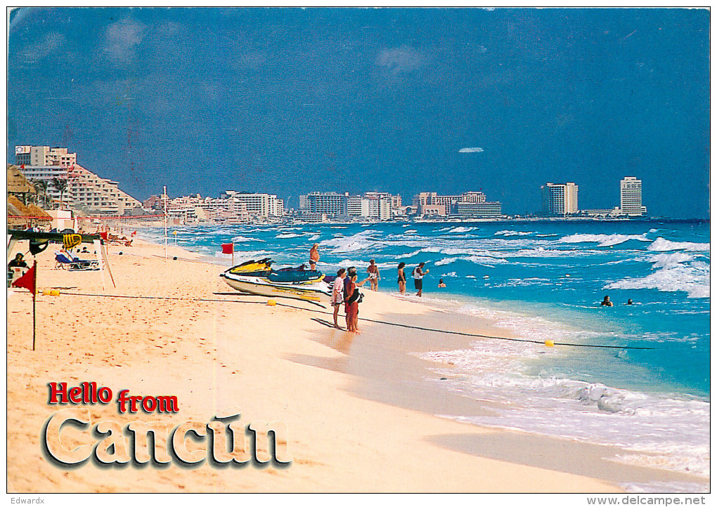 Cancun, Mexico Postcard Posted 2002 Stamp - Mexique