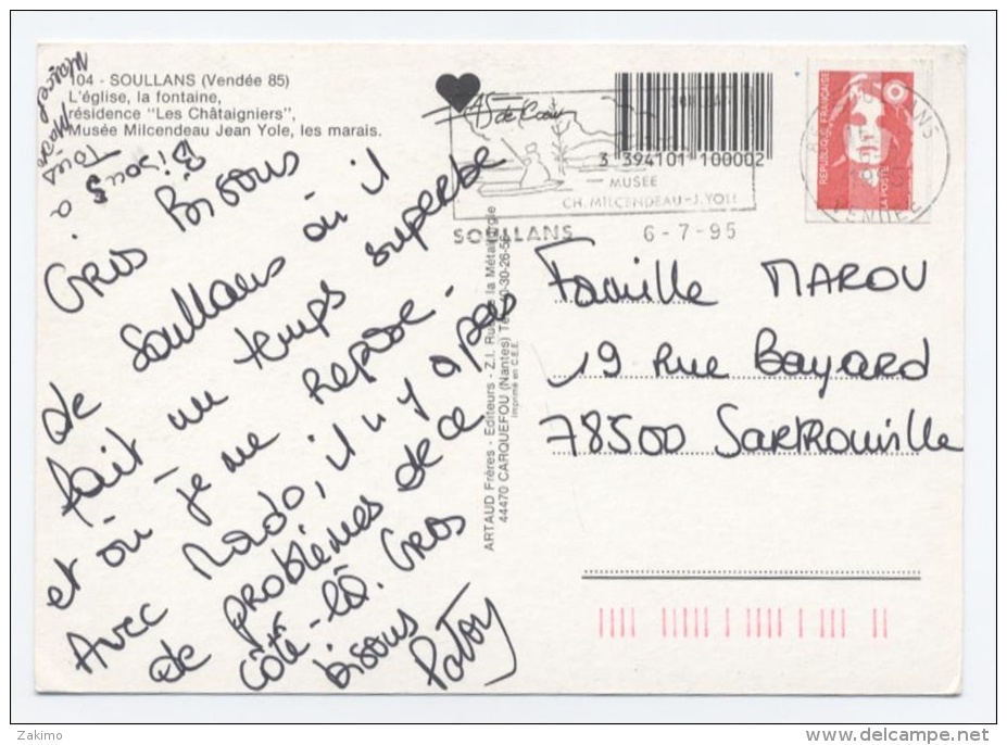 85-SOULLANS--RESIDENCE LES  CHATAIGNIERS  -RECTO/VERSO--C64 - Soullans