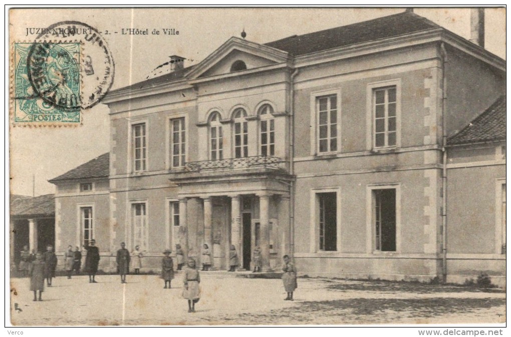 CARTE POSTALE ANCIENNE DE JUZENNECOURT -  2  L'HOTEL DE VILLE - Juzennecourt