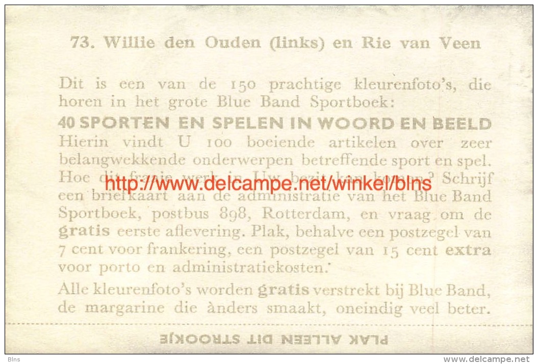 Willie Den Ouden En Rie Van Veen - Natation