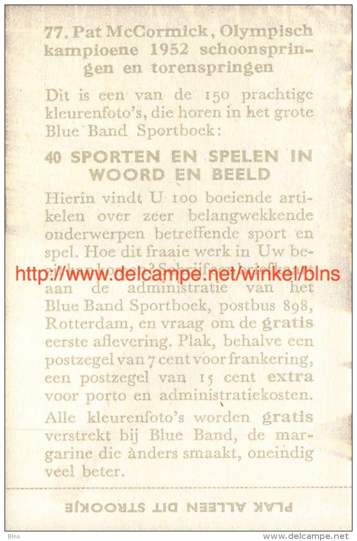 Pat McCormick Olympisch Kampioene 1952 Schoonspringen En Torenspringen - Schwimmen