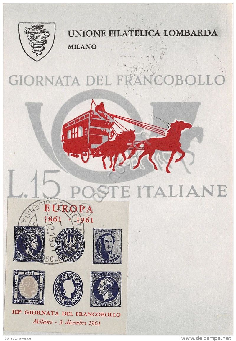 Cartolina - Postcard - Maximum - 3 Giornata Del Francobollo - Milano - 1961 - Ohne Zuordnung