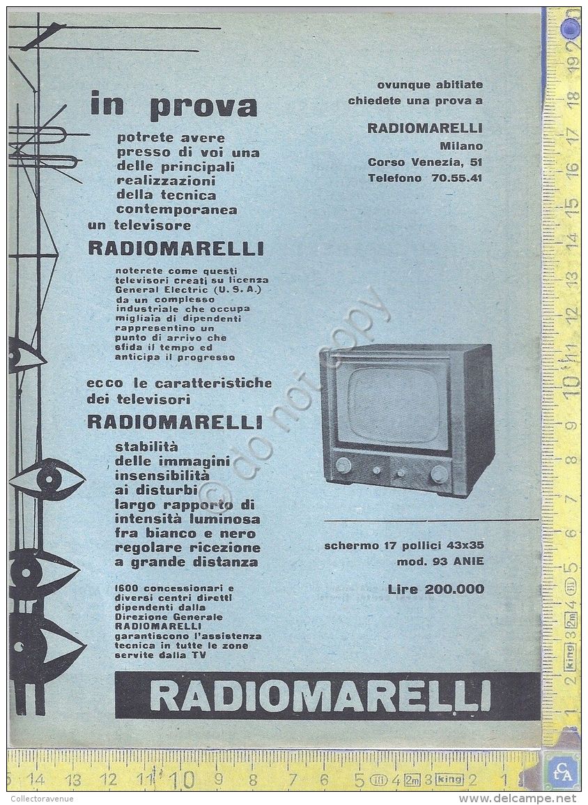 Radiomarelli - Televisore Md. 93 ANIE - Anni '60 - Werbung