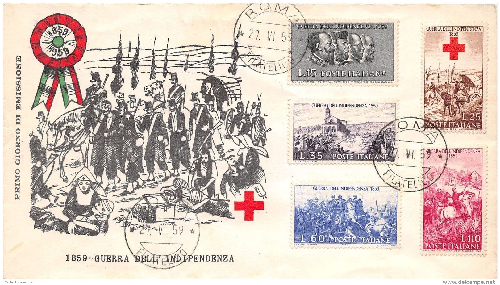 FDC Milvio - Italia 1959 - Serie  II Guerra Di Indipendenza - NVG - Roma - FDC