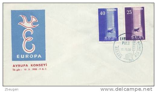 TURKEY 1958 EUROPA CEPT FDC - 1958