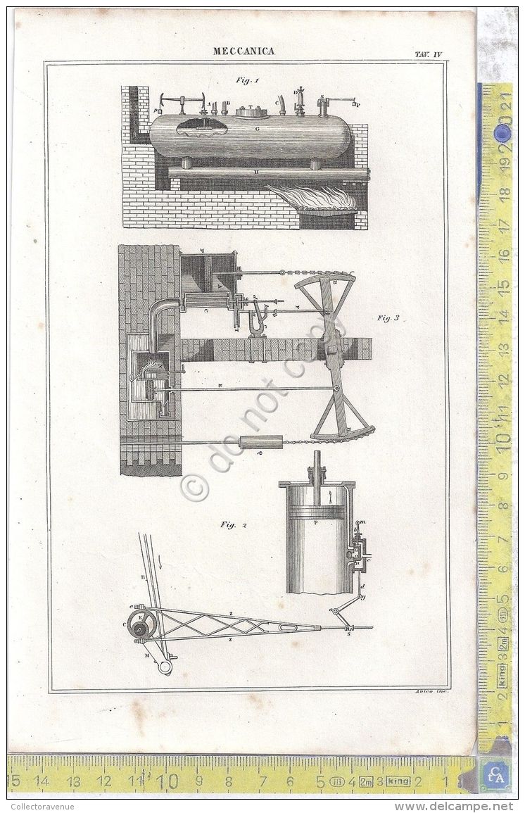 Litografia - Meccanica - Tav IV - .XIX  Secolo - Stampe & Incisioni