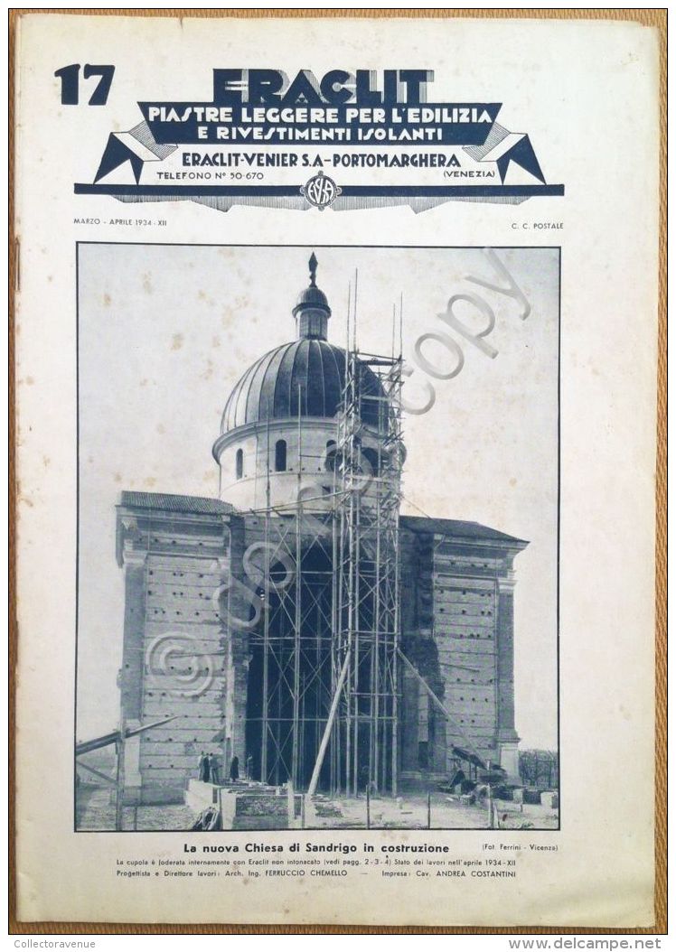 Materiali Edili - Pubblicit? - Eraclit-Venier S.A. - Portomarghera - 1934 - Publicités