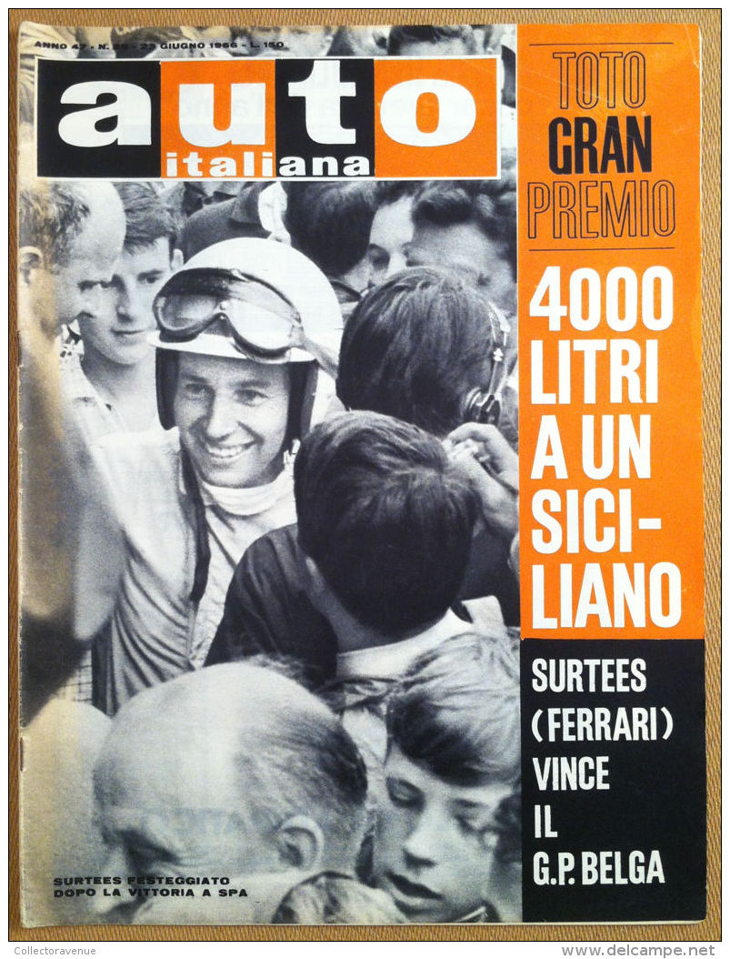 Auto Italiana - Giugno 1966 - R8 Gordini - Mario Andretti - Gran Premio Belgio - Non Classés