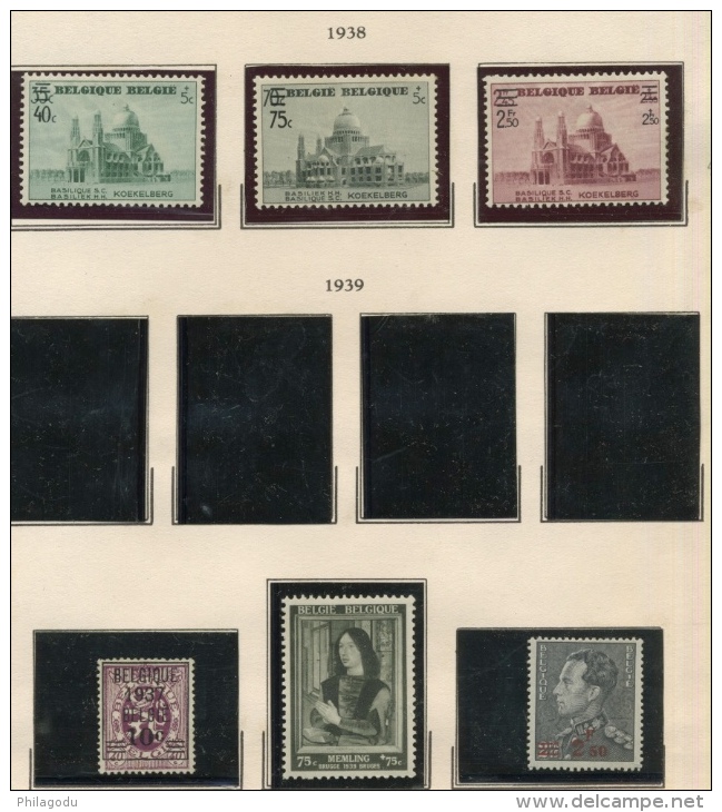 BELGIQUE AVANT 1940  Collection De Tp Avec Charnière  Cote 13600 Euros Avec De Bonnes Valeurs - Collections