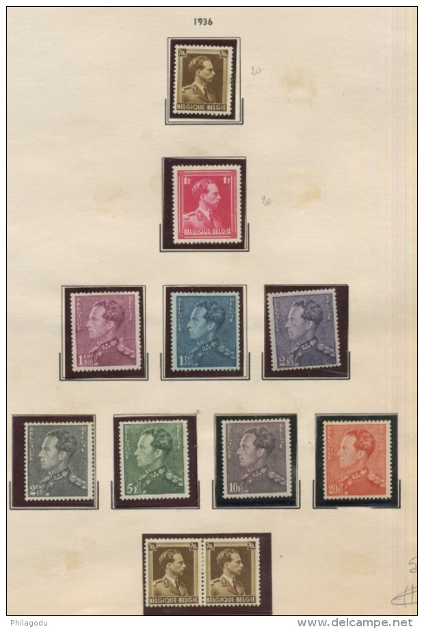 BELGIQUE AVANT 1940  collection de tp avec charnière  cote 13600 euros avec de bonnes valeurs