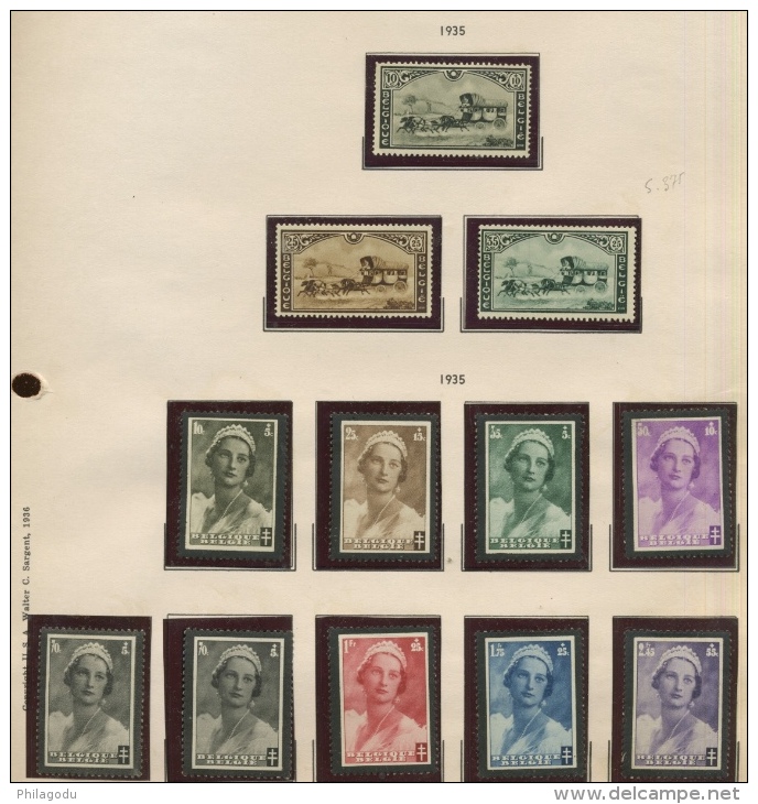 BELGIQUE AVANT 1940  collection de tp avec charnière  cote 13600 euros avec de bonnes valeurs