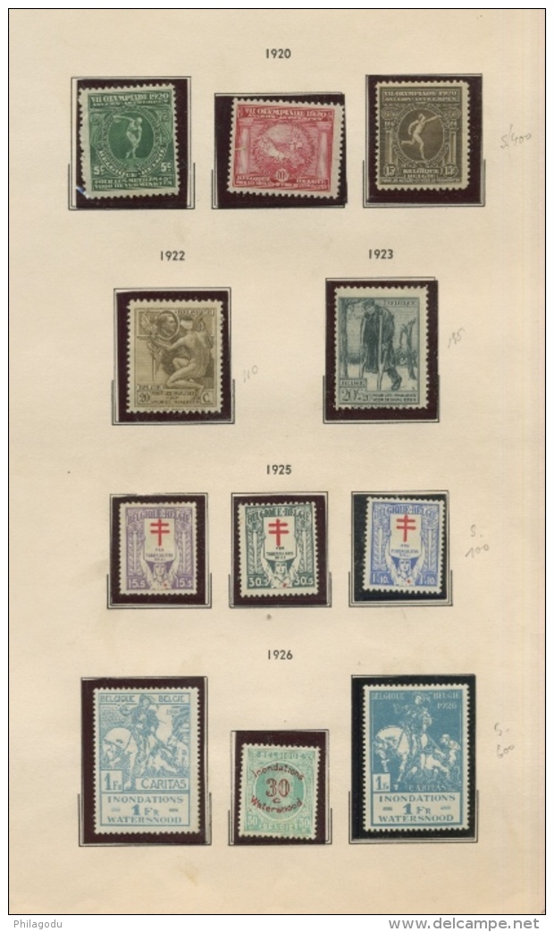 BELGIQUE AVANT 1940  collection de tp avec charnière  cote 13600 euros avec de bonnes valeurs