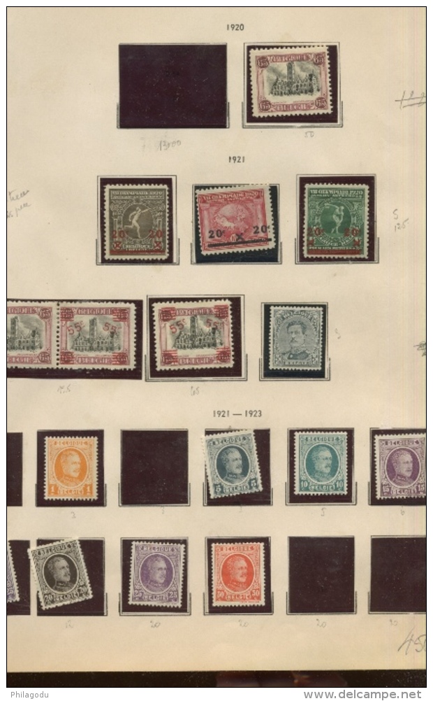 BELGIQUE AVANT 1940  collection de tp avec charnière  cote 13600 euros avec de bonnes valeurs