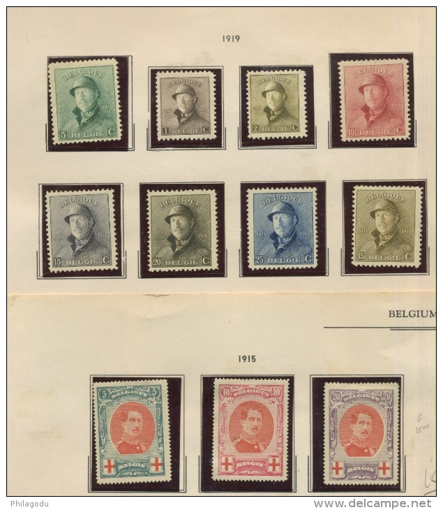 BELGIQUE AVANT 1940  collection de tp avec charnière  cote 13600 euros avec de bonnes valeurs