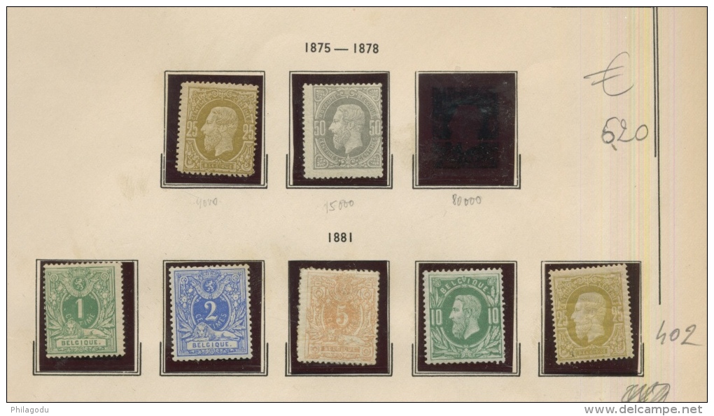 BELGIQUE AVANT 1940  collection de tp avec charnière  cote 13600 euros avec de bonnes valeurs