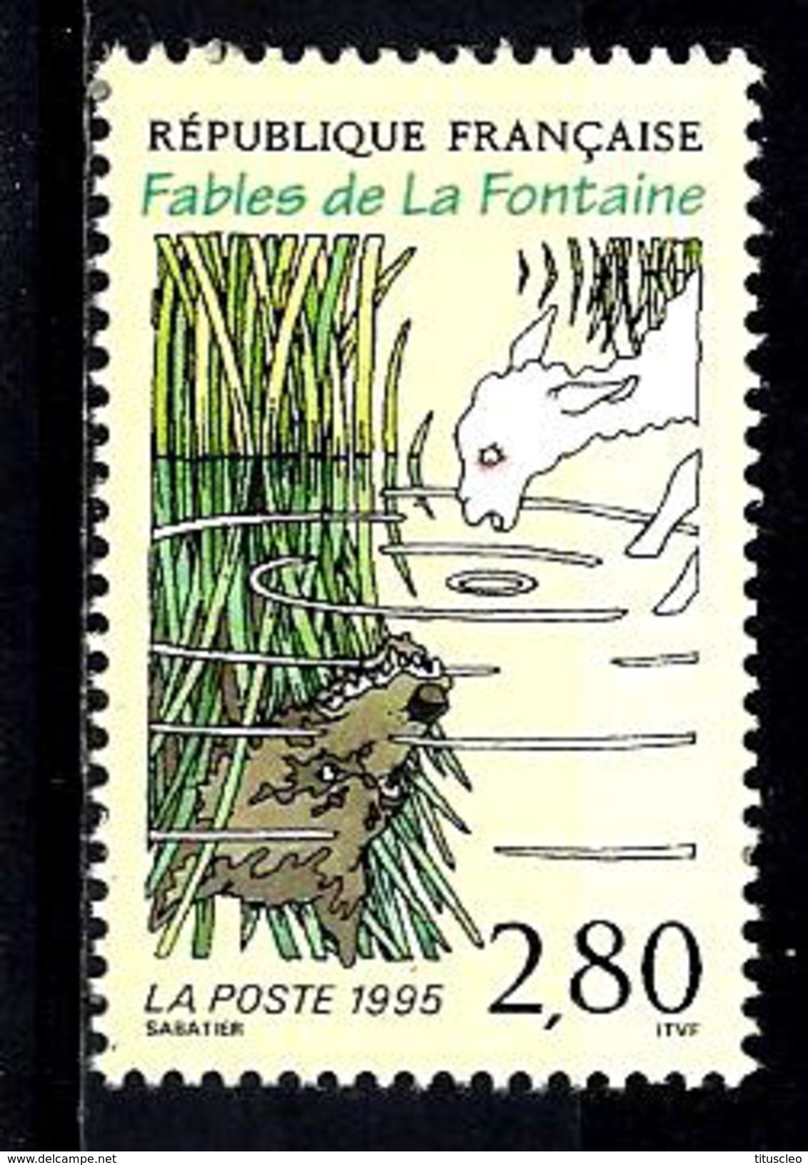 FRANCE 2960** 2,80f Multicolore Sur Crème Fables De La Fontaine Le Loup Et L´agneau - Unused Stamps