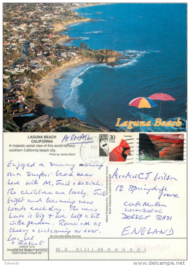 Laguna Beach, California, United States US Postcard Posted 2001 Stamp - Other & Unclassified