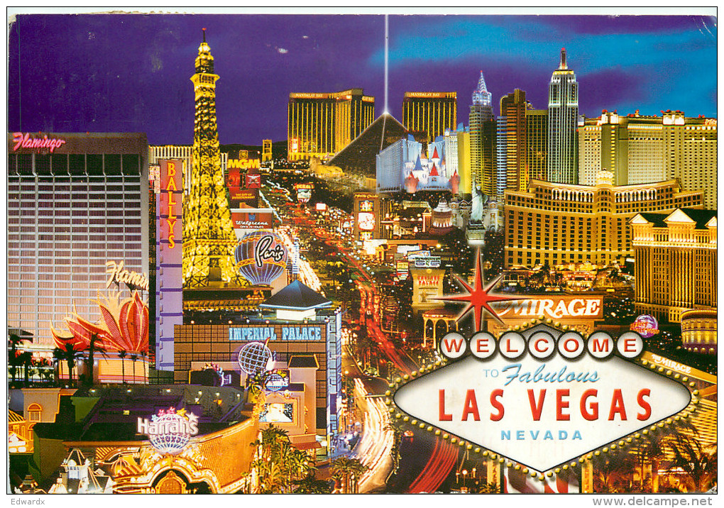 The Strip, Las Vegas, Nevada, United States US Postcard Posted 2012 Stamp - Las Vegas