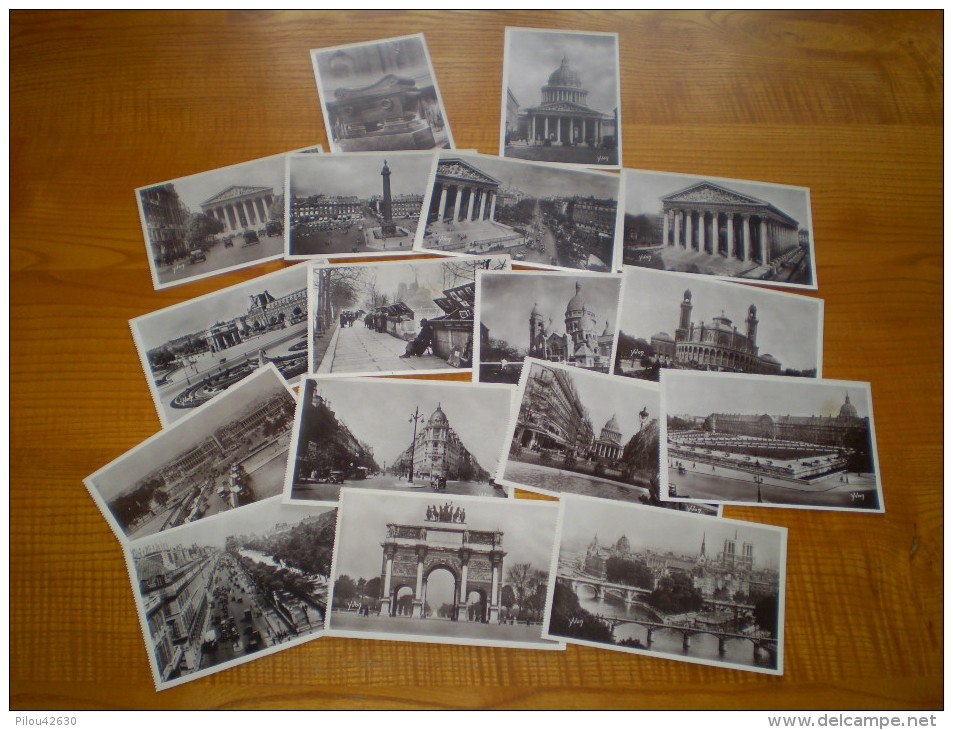 Lot Paris  ... En Flanant : 17 Cartes Différentes, Légende En Français & En Anglais Au Dos:Rivoli, Panthéon,bouquinistes - 5 - 99 Cartes