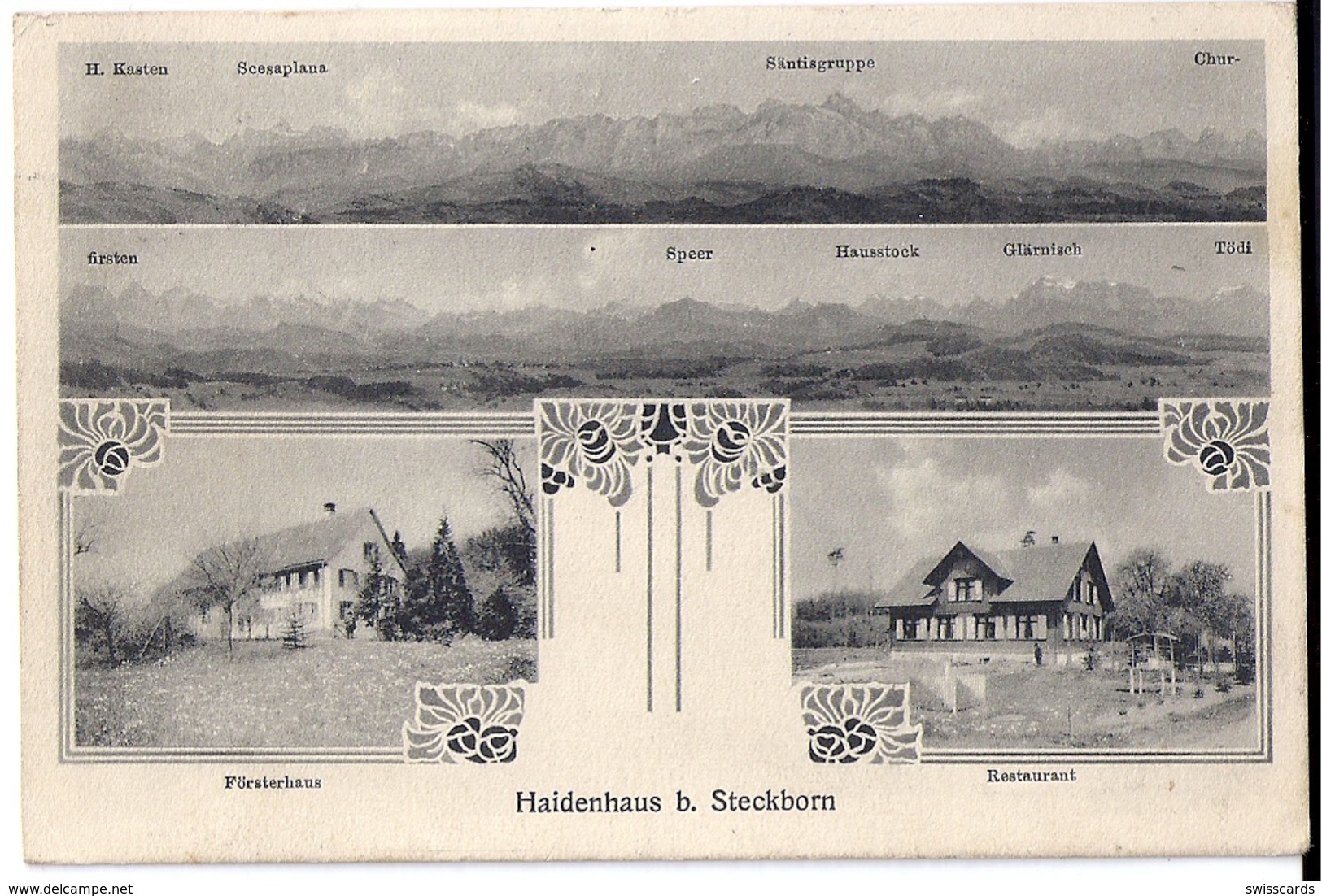 STECKBORN: 4-Bild-AK Mit Restaurant Und Försterhaus 1912 - STABSTEMPEL "Salen-Reutenen" - Steckborn