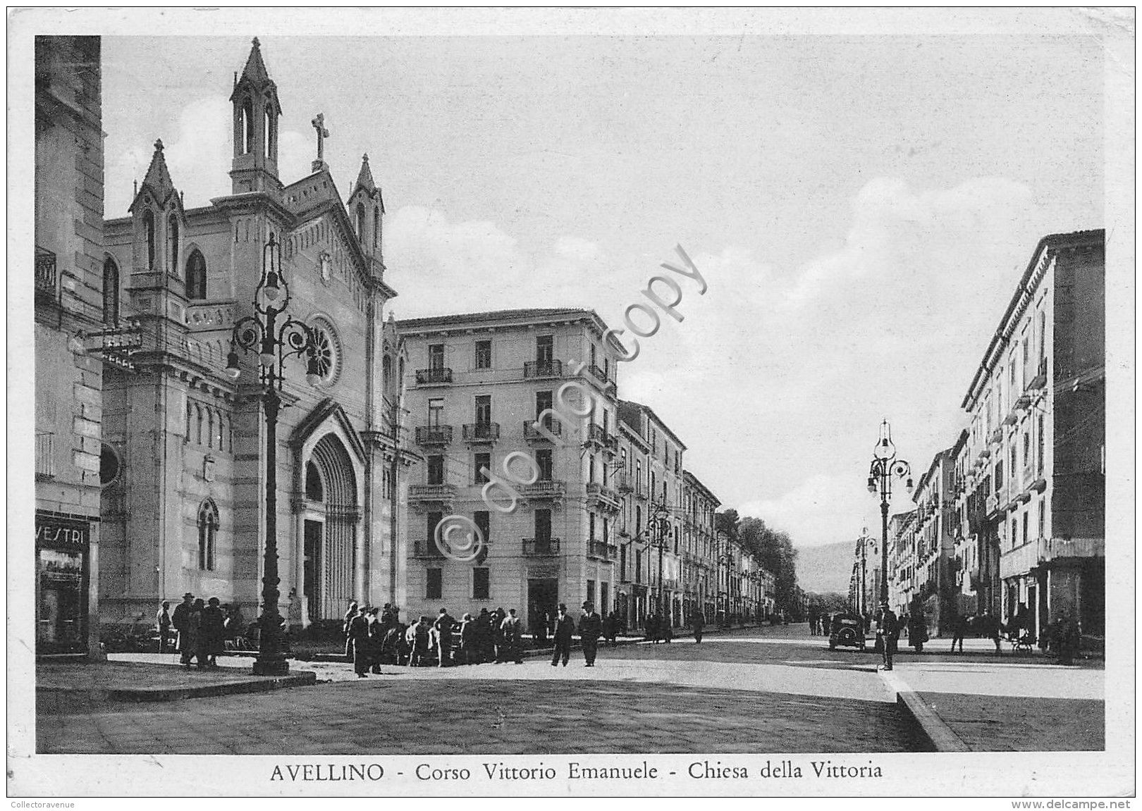 Cartolina - Postcard - Avellino - Corso V. Emanuele - Chiesa - Animata - Anni 50 - Altri & Non Classificati