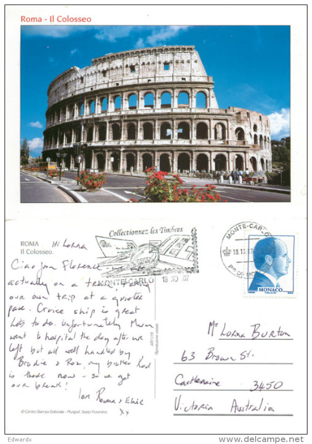 Roma, Monaco Postcard Posted 2007 Stamp - Sonstige & Ohne Zuordnung