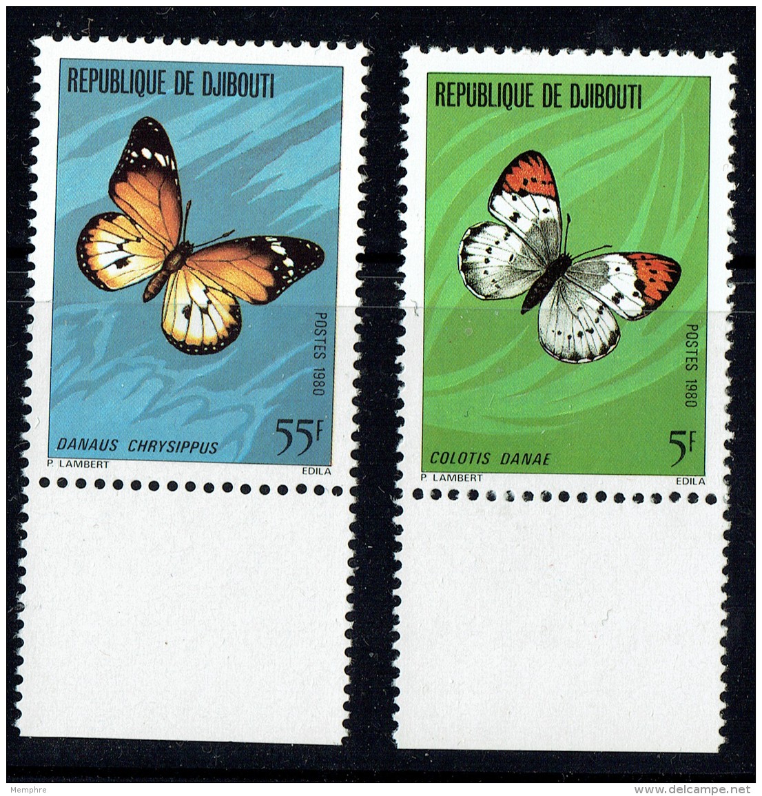 1980  Papillons ** - Gibuti (1977-...)