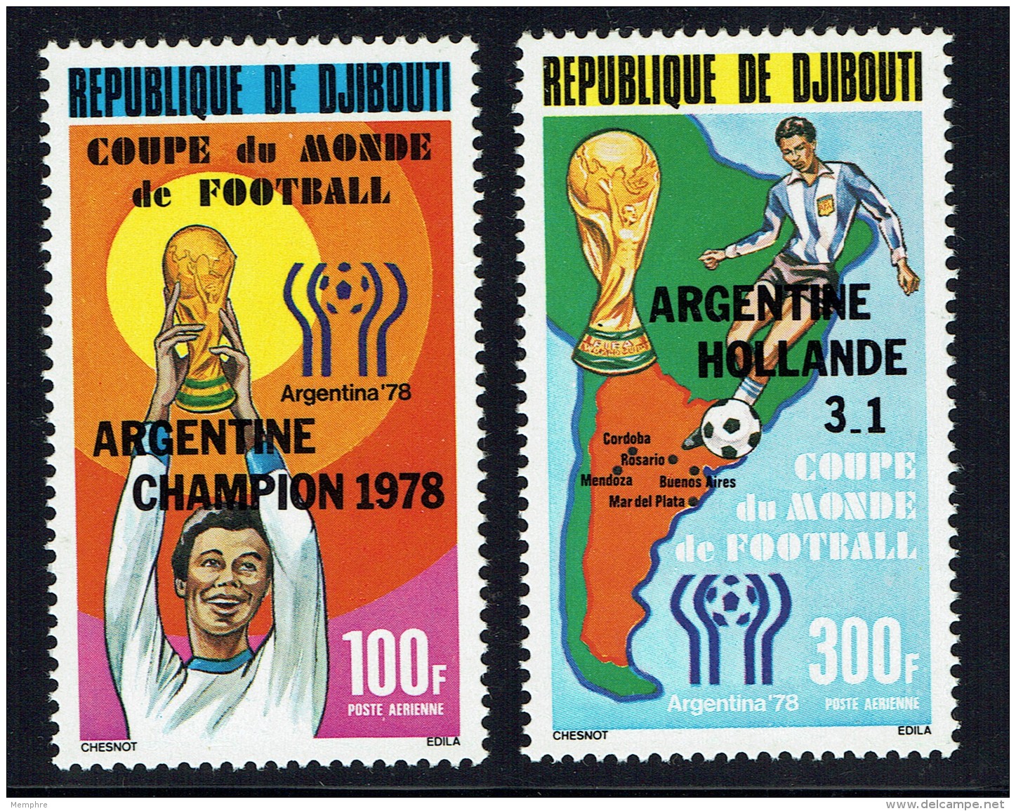 1978  Victoire De L'Argentine Coupe Du Monde De Football  ** - Dschibuti (1977-...)