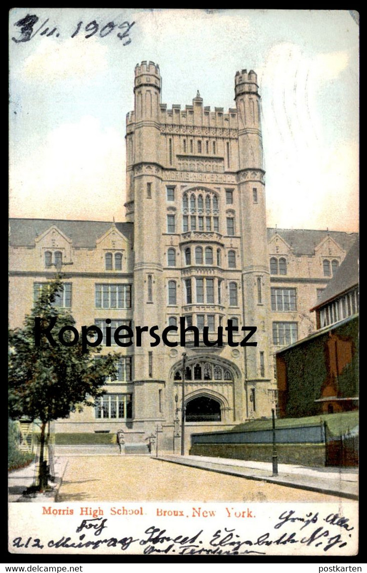 ALTE POSTKARTE MORRIS HIGH SCHOOL BRONX NEW YORK USA Schule école Ansichtskarte Postcard Cpa AK - Bronx