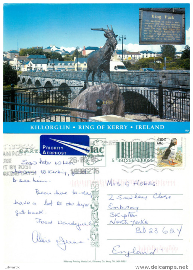 Killorglin, Kerry, Ireland Postcard Posted 2005 Stamp - Kerry