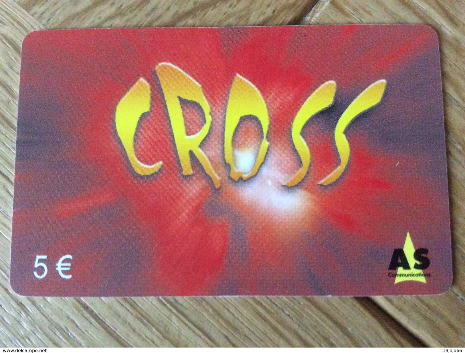 Rarer Prepaid Card - AS Communications  - Cross  -  5&euro;   -  Fine Used - GSM, Cartes Prepayées & Recharges