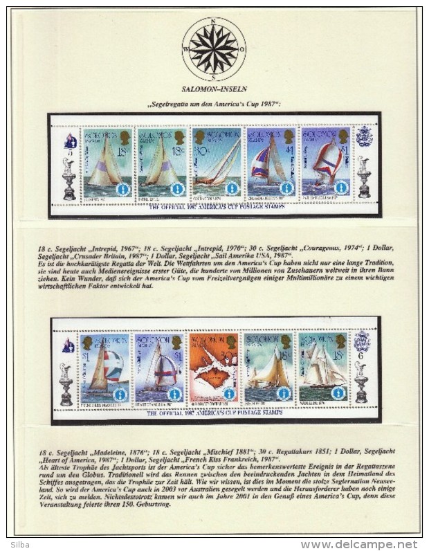 Solomon Islands 1986 / Sailing Ships / Americas Cup / MNH - Segeln