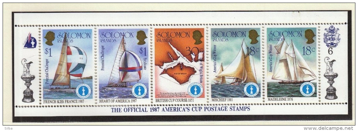 Solomon Islands 1986 / Sailing Ships / Americas Cup / MNH - Segeln