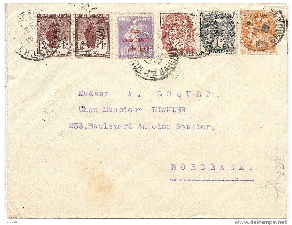 CTN45C - CAISSE D'AMORTISSEMENT 40c+10c VIOLET + COMPL.TS CIRCULEE 18/5/1929 - 1903-60 Semeuse Lignée