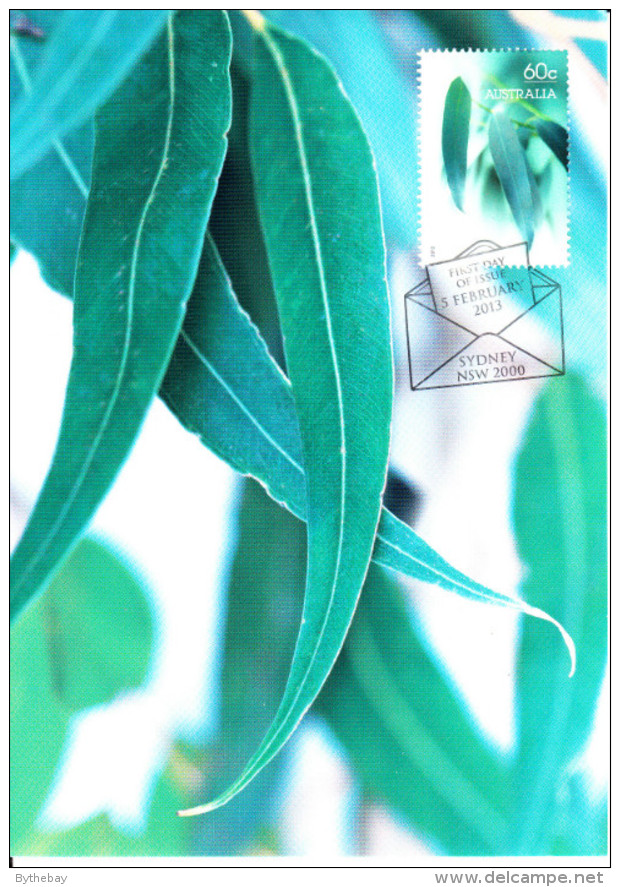 Australia 2013 Maxicard Scott #3840 60c Eucalyptus Leaves First Day Issue - Maximumkarten (MC)