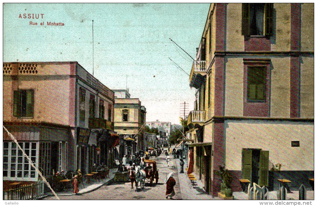 CPA RARE EGYPTE  ASSIOUT ASSIUT RUE EL MOHATTA - Asyut