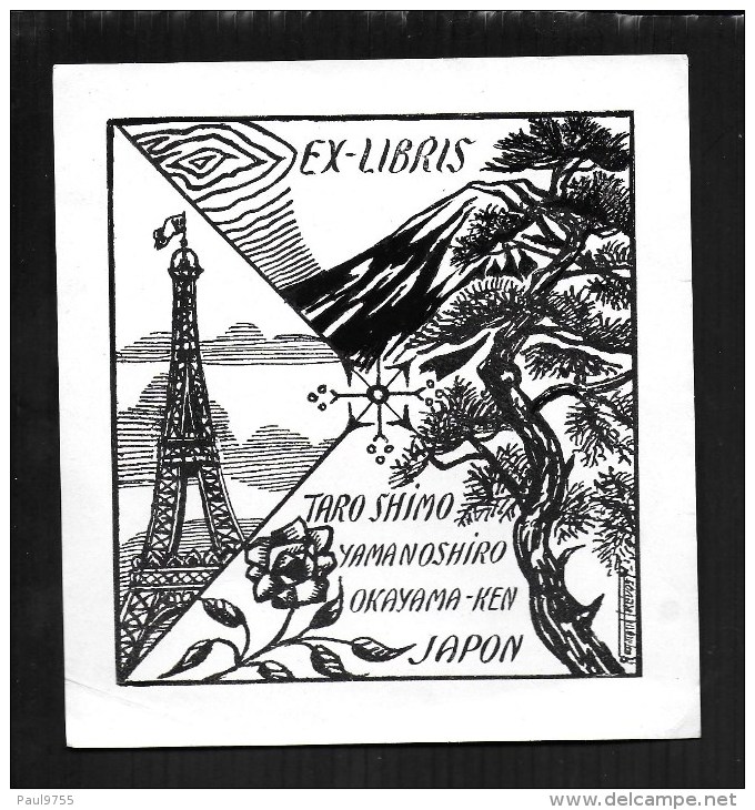 EX-LIBRIS TARO SHIMO PAR RAYMOND PREVOST 2 SCANS - Bookplates