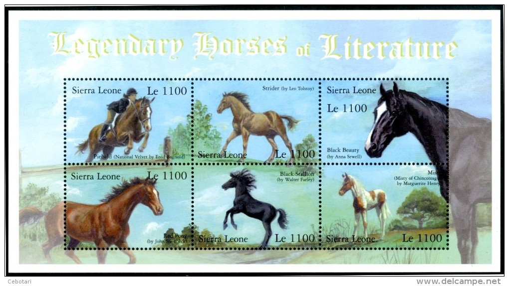 SIERRA LEONE 2001** - Cavalli / Horses -  Block MNH Come Da Scansione - Cavalli