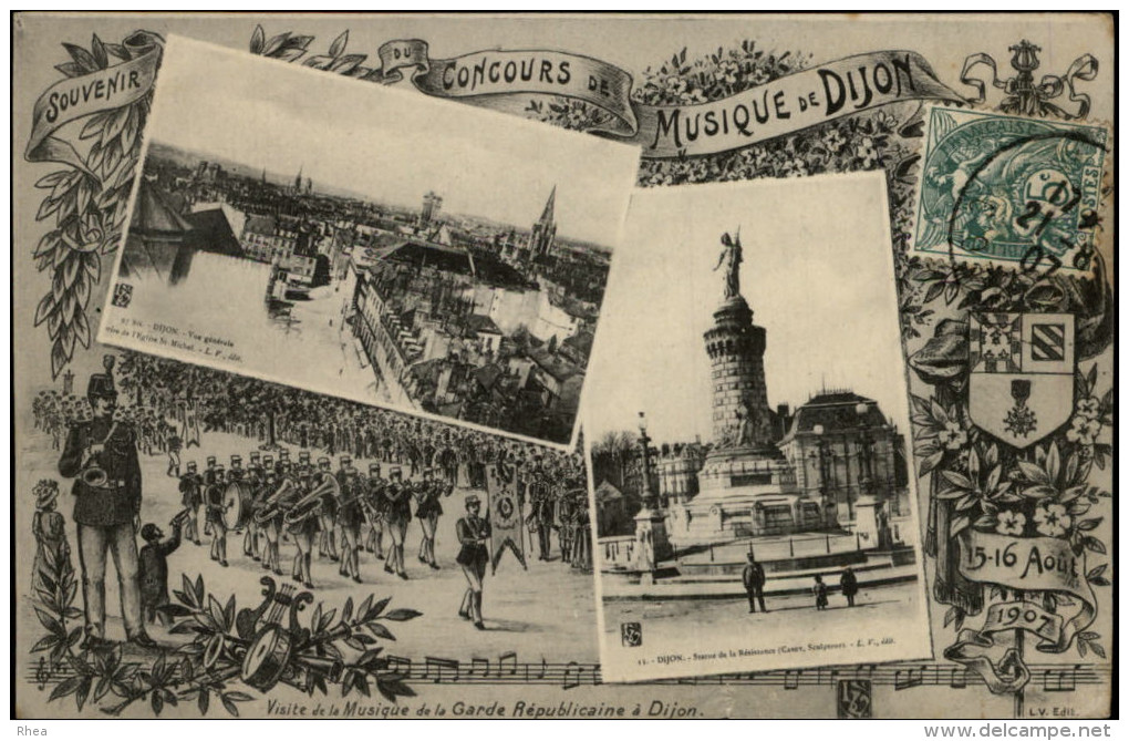 GARDE REPUBLICAINE - Souvenir Du Concours De Musique De Dijon 1907 - Police - Gendarmerie