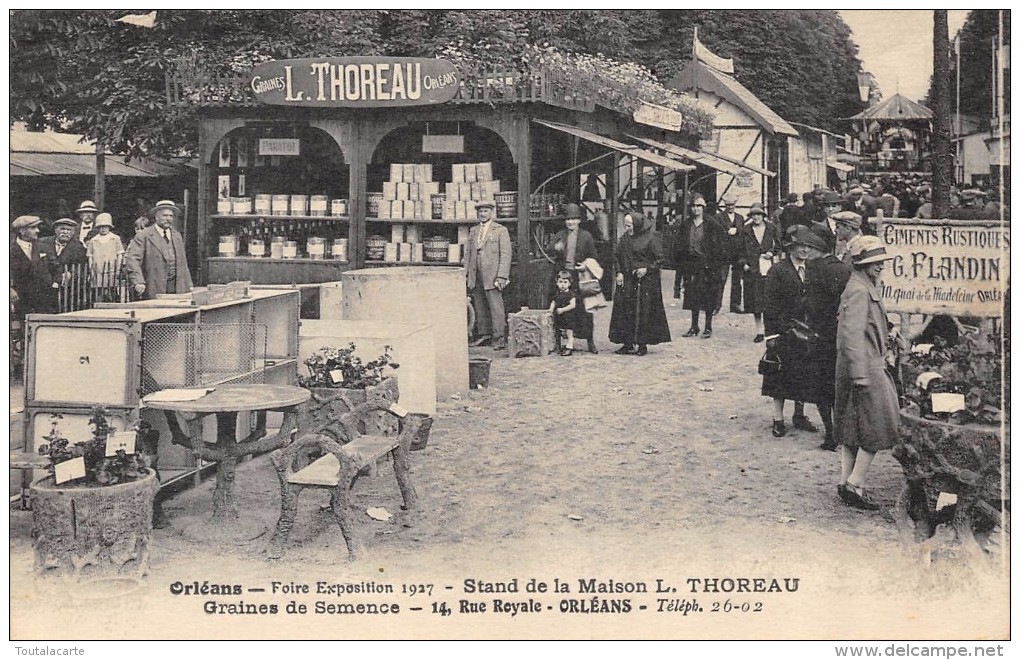 CPA 45 ORLEANS FOIRE EXPOSITION 1927 STAND DE LA MAISON L.THOREAU GRAINES DE SEMENCE 14 RUE ROYALE - Orleans