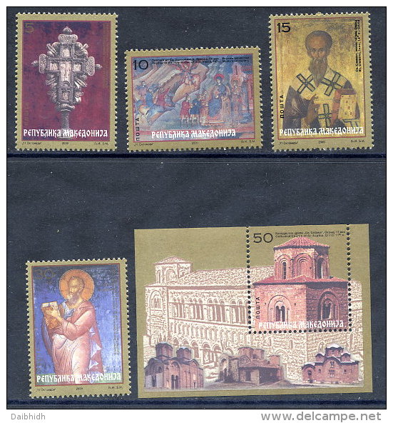MACEDONIA  2000 Bimillenary Of Christianity Set + Block  MNH / **.  Michel 182-86 + Block 7 - North Macedonia