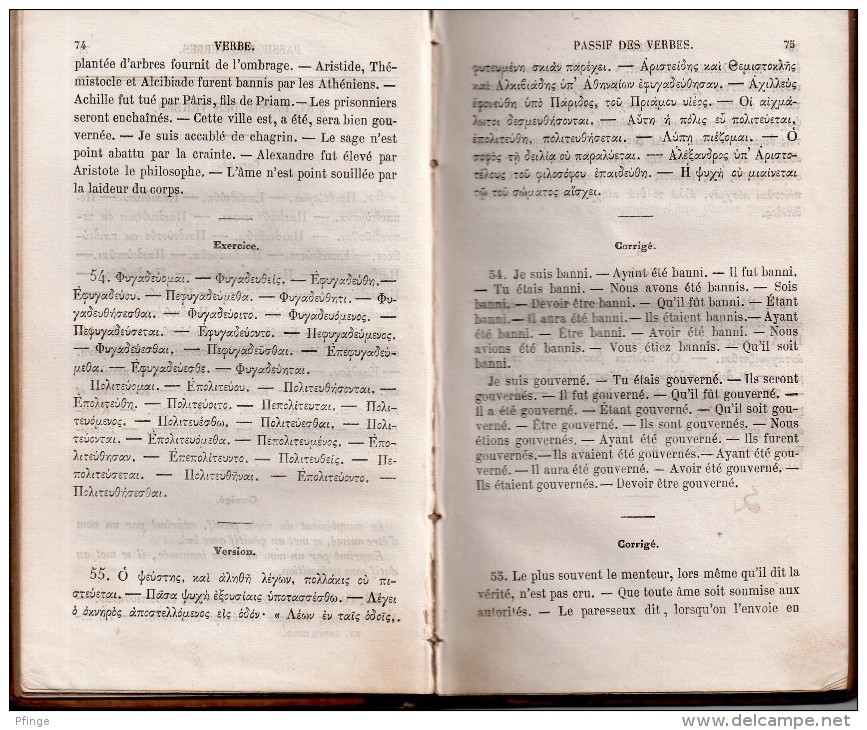 Grammaire De La Langue Grecque Par Lucien Leclair Et M. L. Feuillet - Exercices Grecs Par M. L. Feuillet - - 1801-1900