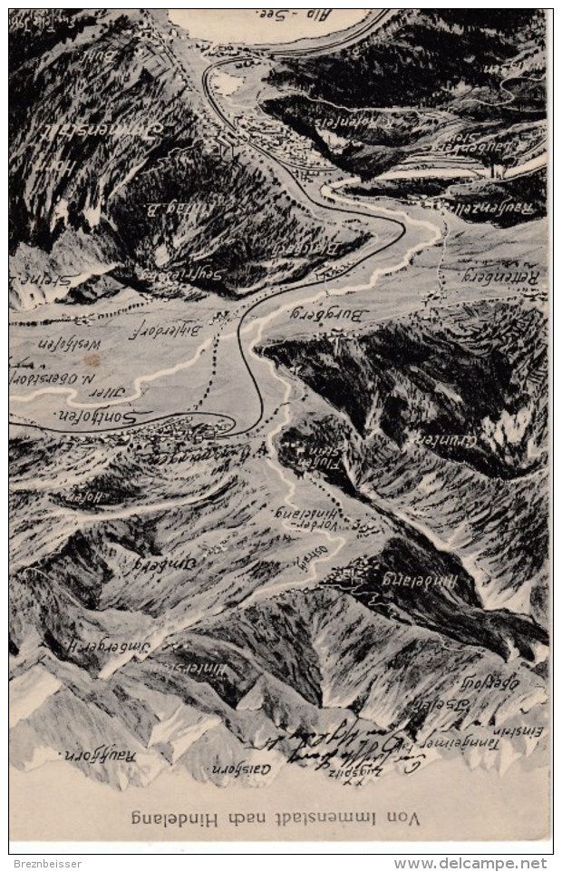 AK Von Immenstadt Nach Hindelang - Karte Gel. 1918 - Immenstadt