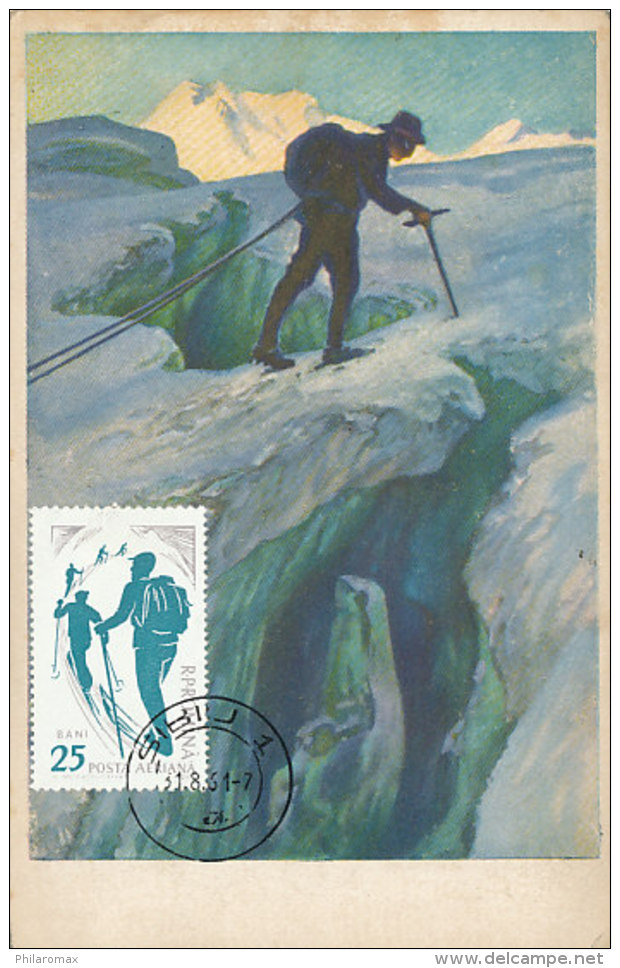 D26592 CARTE MAXIMUM CARD RR 1961 ROMANIA - MOUNTAIN CLIMBING CP ORIGINAL - Climbing