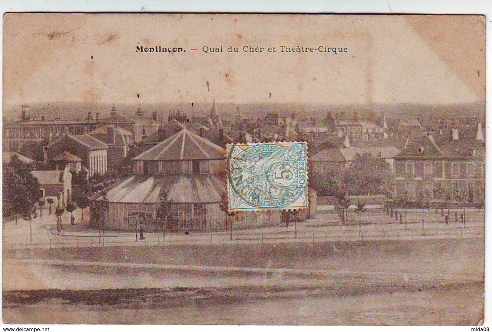 03. MONTLUCON . QUAI DU CHER ET THEATRE CIRQUE . - Montlucon