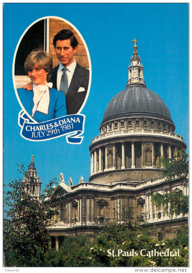 Charles & Diana Wedding, St Paul's Cathedral, London, England Postcard Unposted - St. Paul's Cathedral