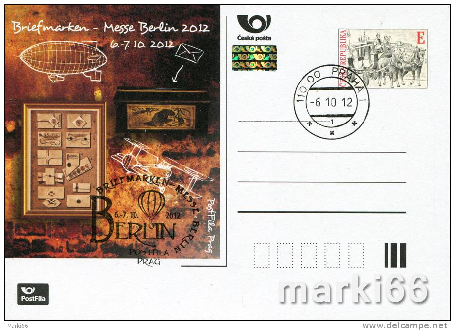 Czech Republic - 2012 - Intl. Stamp Exhibition Berlin 2012 - Cancelled Official Exhibition Postcard With Hologram - Postcards